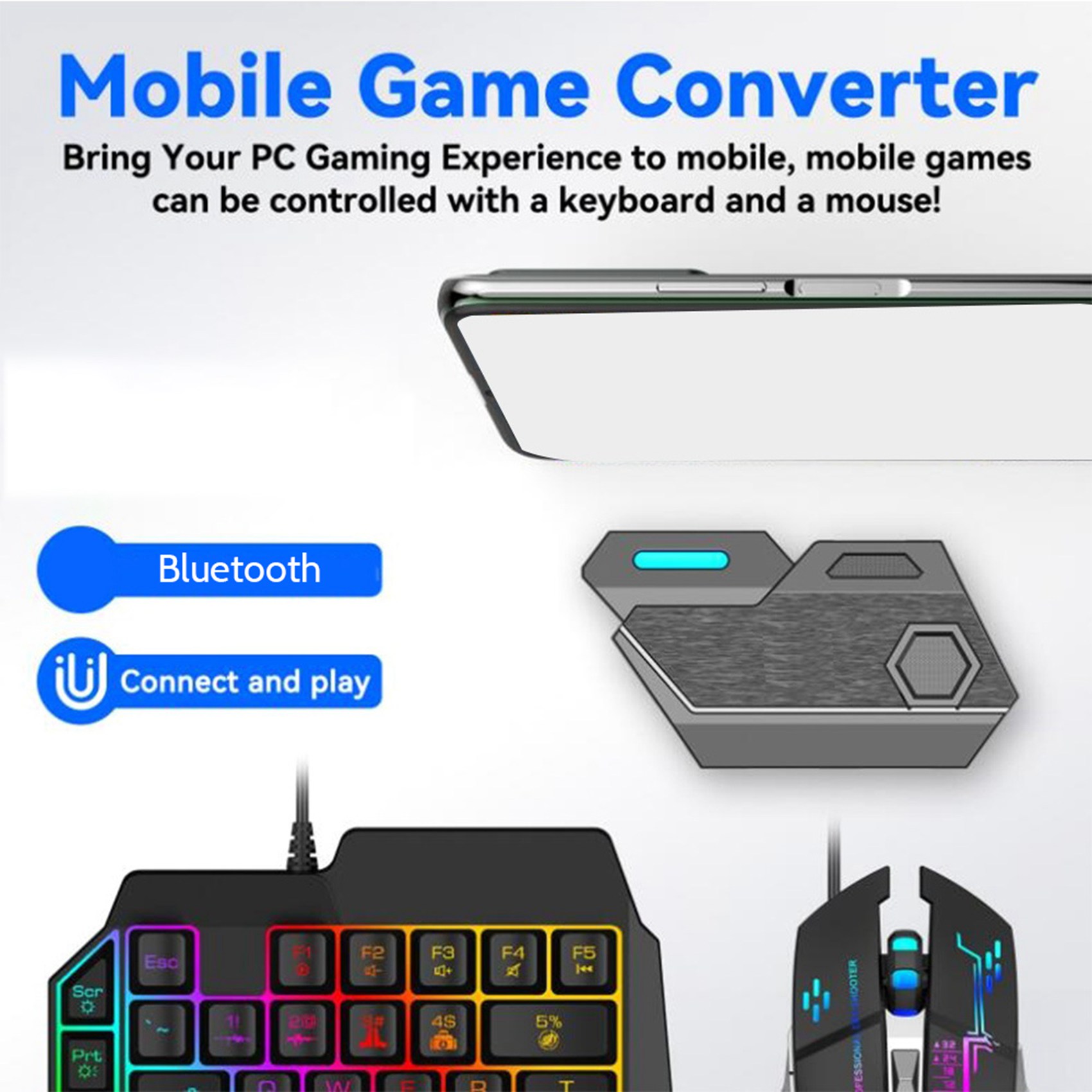 ONNL Gamepad Mobile PUBG Contr - Gaming Keyboard And Mouse Converter For Mobile 评论和价格