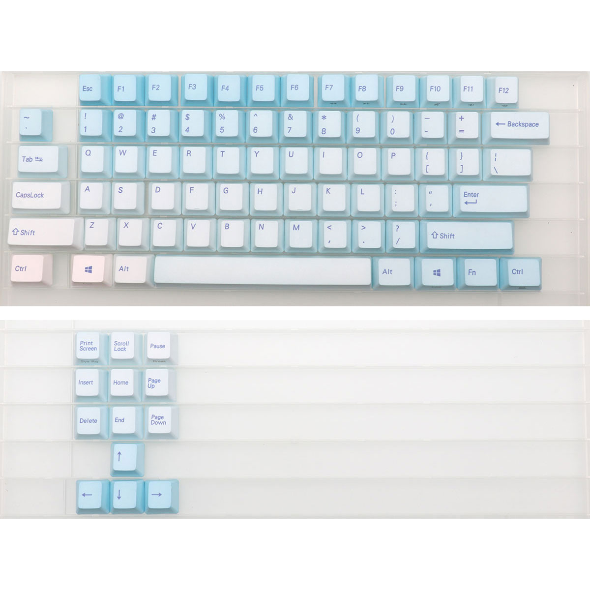 87 Keys Frost Blue Keycaps Che - Gaming Keyboard Blue 评论和价格