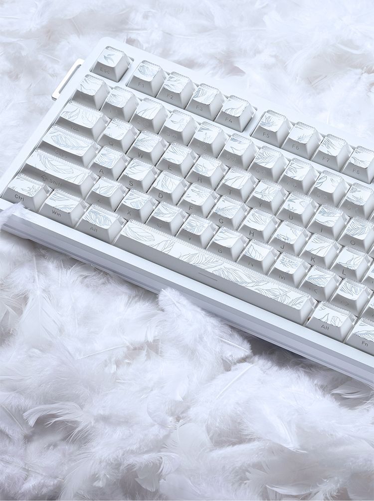 Feather Pattern 97 Keycaps Che - Gaming Keyboard Tkl 评论和价格