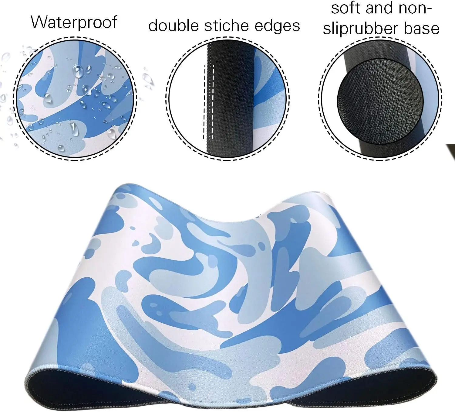 Light Blue Camo Swirl Pattern  - Gaming Keyboard Blue 评论和价格