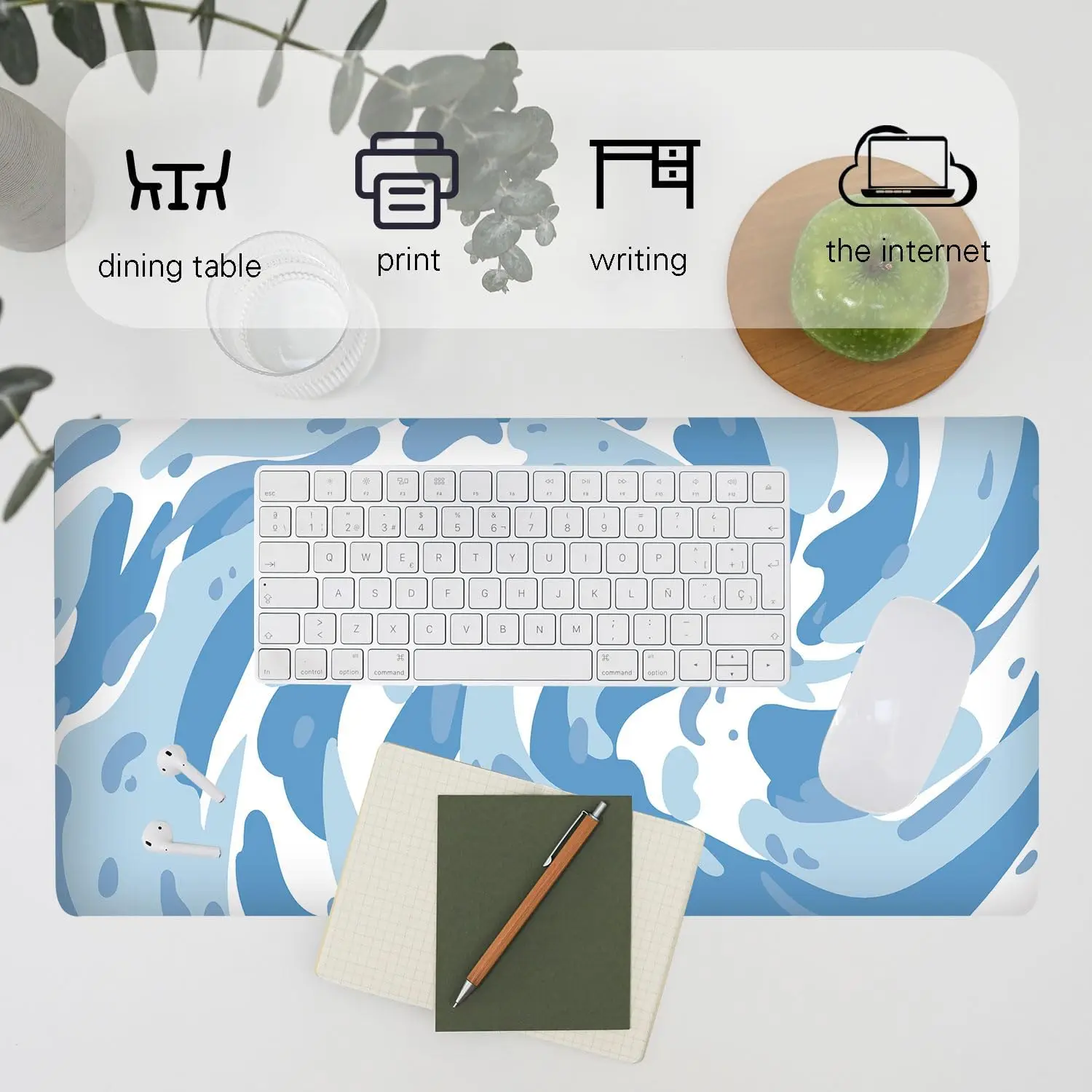 Light Blue Camo Swirl Pattern  - Gaming Keyboard Blue 评论和价格