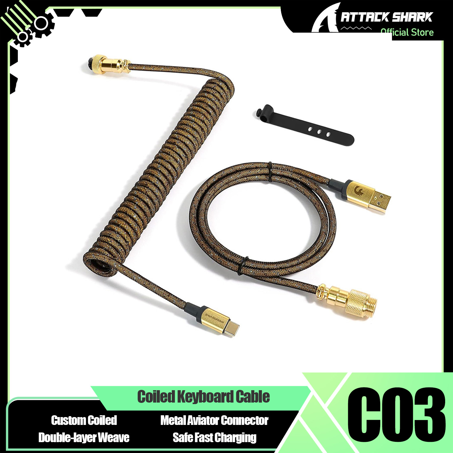 ATTACK SHARK * MAMBASNAKE C03  - Coiled Usb Cable 评论和价格