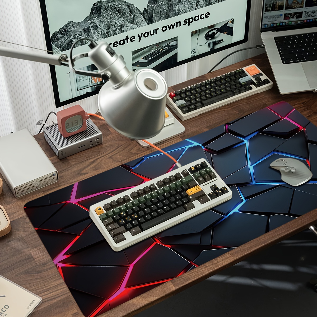 Large gaming Mouse Pads 90x40  - Gaming Keyboard Blue 评论和价格
