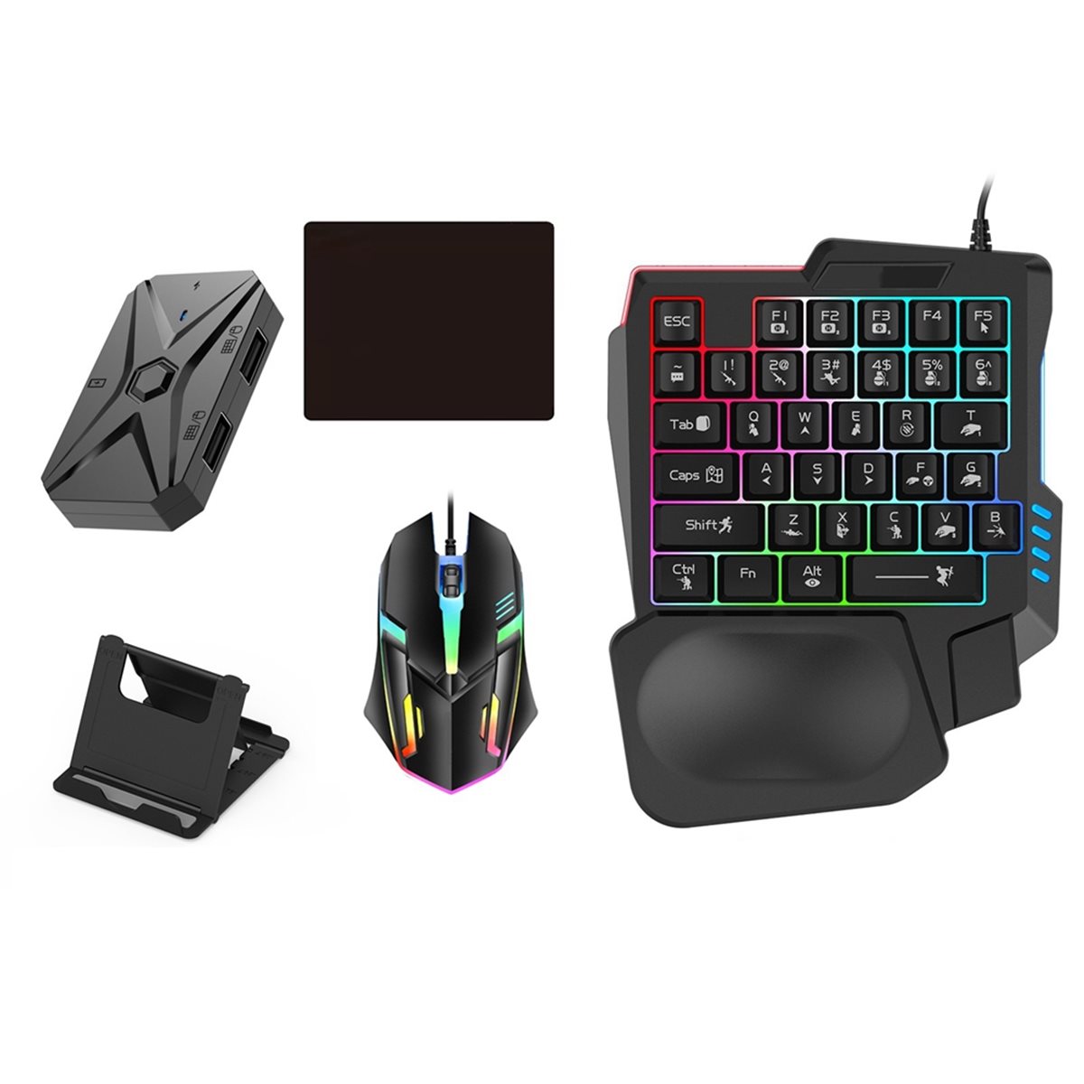 #48Y (Black)Mobile Games Conve - Gaming Keyboard And Mouse Converter For Mobile 评论和价格