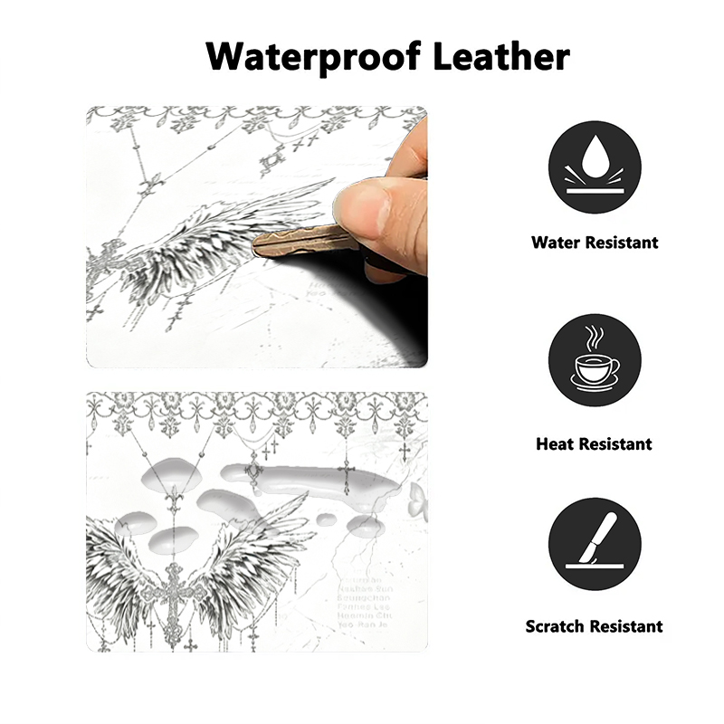 Leather Mousepad Black White A - Gaming Keyboard Tactile 评论和价格