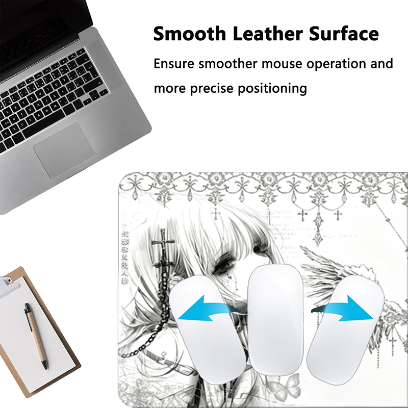 Leather Mousepad Black White A - Gaming Keyboard Tactile 评论和价格